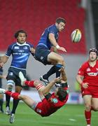 5 September 2009; Mark Jones, Llanelli Scarlets, in action against Fergus McFadden, Leinster. Celtic League, Llanelli Scarlets v Leinster, Parc Y Scarlets, Llanelli. Picture credit: Steve Pope / SPORTSFILE