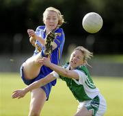 5 September 2009; Yvonne Barden, Longford, in action against Edel McGovern, Fermanagh. TG4 All-Ireland Ladies Football Intermediate Championship Semi-Final, Longford v Fermanagh, Pairc Mhuire, Ardee, Co Louth. Picture credit: Oliver McVeigh / SPORTSFILE