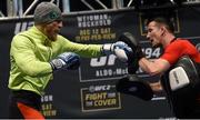 10 December 2015; Conor McGregor, left, during an open workout session ahead of his fight against Jose Aldo. UFC 194: Open Workouts, MGM Grand Garden Arena, Las Vegas, USA. Picture credit: Ramsey Cardy / SPORTSFILE