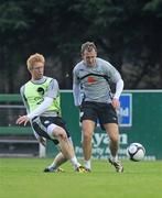 6 September 2009; Republic of Ireland's Paul McShane, left, in action against Aiden McGeady during squad training ahead of their International friendly match against South Africa on Tuesday. St. Michael’s FC, Tipperary. Picture credit: Diarmuid Greene / SPORTSFILE