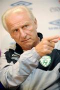 7 September 2009; Republic of Ireland's manager Giovanni Trapattoni speaking during a press conference ahead of their International friendly match against South Africa on Tuesday. Thomond Park, Limerick. Picture credit: Diarmuid Greene / SPORTSFILE