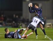 11 December 2015; Danie Poolman, Connacht, is tackled by Dan Marshall, Newcastle Falcons. European Rugby Challenge Cup, Pool 1, Round 2, Connacht v Newcastle Falcons. The Sportsground, Galway. Picture credit: Diarmuid Greene / SPORTSFILE