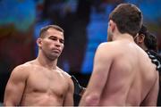 11 December 2015; Artem Lobov, left, ahead of his bout against Ryan Hall. The Ultimate Fighter Finale: Team McGregor vs. Team Faber, The Chelsea at The Cosmopolitan, Las Vegas, USA. Picture credit: Ramsey Cardy / SPORTSFILE