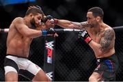 11 December 2015; Frankie Edgar, right, in action against Chad Mendes during their featherweight bout. The Ultimate Fighter Finale: Team McGregor vs. Team Faber, The Chelsea at The Cosmopolitan, Las Vegas, USA. Picture credit: Ramsey Cardy / SPORTSFILE