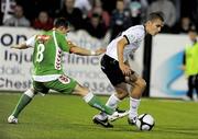 12 September 2009; Michael Daly, Dundalk, in action against Joe Gamble, Cork City. League of Ireland Premier Division, Dundalk v Cork City, Oriel Park, Dundalk. Picture credit: Oliver McVeigh / SPORTSFILE
