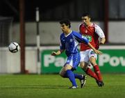 15 September 2009; Vinny Sullivan, Waterford United, in action against Enda Stevens, St Patrick's Athletic. FAI Ford Cup Quarter-Final Replay, St Patrick's Athletic v Waterford United, Richmond Park, Dublin. Photo by Sportsfile