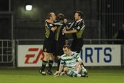 15 September 2009; Alan Kirby, left, Sporting Fingal, celebrates after scoring his side's first goal with team-mates Gary O'Neill, centre and Conan Byrne. FAI Ford Cup Quarter-Final Replay, Shamrock Rovers  v Sporting Fingal, Tallaght Stadium, Dublin. Picture credit: David Maher / SPORTSFILE