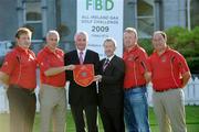 14 September 2009; The Clonaulty/Rossmore GAA Club, representing Munster. Pictured are, from left, Declan Ryan, Andrew Fryday, Adrian Taheny, Director-Marketing and Sales with FBD, former GAA President Sean Kelly, Dan Quirke and Jimmy Donnelly at the 2009 FBD GAA Golf Challenge All-Ireland Final, Faithlegg House Hotel & Golf Club, Co. Waterford. Picture credit: Matt Browne / SPORTSFILE