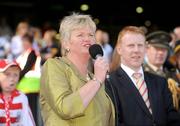 13 September 2009; President of the Camogie Association Joan O'Flynn with Gary Desmond, CEO of Gala, at the Gala All-Ireland Camogie Championship Finals. Croke Park, Dublin. Picture credit: Pat Murphy / SPORTSFILE