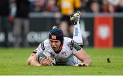 20 December 2015; Luke Marshall, Ulster, dives over for his side's third try in the closing minutes of the game. European Rugby Champions Cup, Pool 1, Round 4, Toulouse v Ulster. Stade Ernest Wallon, Toulouse, France. Picture credit: Oliver McVeigh / SPORTSFILE
