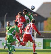 19 September 2009; Dean Marshall, Sligo Rovers, in action against Greg O'Halloran, Cork City. Setanta Sports Cup, Sligo Rovers v Cork City, Showgrounds, Sligo. Picture credit: Oliver McVeigh / SPORTSFILE