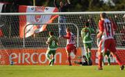 19 September 2009; Richie Ryan, Sligo Rovers, centre, scores his sides first goal. Setanta Sports Cup, Sligo Rovers v Cork City, Showgrounds, Sligo. Picture credit: Oliver McVeigh / SPORTSFILE