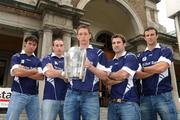 14 September 2009; A selection of some of Ulster Bank's top GAA players gather for the Off the Ball finale ahead of Sundays All-Ireland Football final. Almost 400 people attended the finale to watch the sporting greats such as soccer pundits John Giles and Eamon Dunphy give their views live on stage. Pictured at the Odeon Bar ahead of the final live broadcast of the Off the Ball Roadshow with Ulster Bank which has toured the country throughout the 2009 GAA Football All-Ireland Championships are Ulster Bank stars, from left, Finian Hanley, Galway footballer, John Gardiner, Cork hurler, Michael Fennelly, Kilkenny hurling captain, holding the Liam MacCarthy Cup, Bryan Cullen, Dublin footballer, and Joe Bergin, Galway footballer. The Odeon Bar, Harcourt Street, Dublin. Picture credit: Pat Murphy / SPORTSFILE