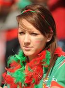 20 September 2009; A Mayo fan watches on ahead of the game. ESB GAA Football All-Ireland Minor Championship Final, Armagh v Mayo, Croke Park, Dublin. Picture credit: Stephen McCarthy / SPORTSFILE