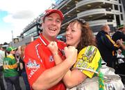 20 September 2009; Caroline Griffin, from Killorglin, Co. Kerry and Donal O'Reilly, from Adrigole, Co. Cork, before the match. GAA Football All-Ireland Senior Championship Final, Kerry v Cork, Croke Park, Dublin. Picture credit: David Maher / SPORTSFILE