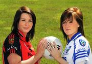 12 May 2009; Elisa Downey, Down, and Grainne McNally, Monaghan, at the launch of the GAA Ladies Ulster Senior Football Championships. Armagh City Hotel, Armagh. Picture credit: Oliver McVeigh / SPORTSFILE