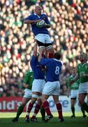 17 February 2001; Christophe Moni of France during the Lloyds TSB Six Nations Rugby Championship match between Ireland and France at Lansdowne Road in Dublin. Photo by Brendan Moran/Sportsfile