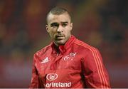 27 December 2015; Simon Zebo, Munster. Guinness PRO12, Round 10, Munster v Leinster. Thomond Park, Limerick. Picture credit: Stephen McCarthy / SPORTSFILE