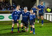 1 January 2016; Leinster matchday mascots Hugh Goddard, left, and Adam Smyth with captain Rhys Ruddock. Guinness PRO12 Round 11, Leinster v Connacht. RDS Arena, Ballsbridge, Dublin. Picture credit: Ramsey Cardy / SPORTSFILE