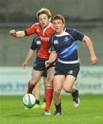 18 September 2009; Darren Moloney, Munster, chases a loose ball with Andrew Conway, Leinster. U20 Interprovincial, Munster v Leinster, Thomond Park, Limerick. Picture credit: Diarmuid Greene / SPORTSFILE