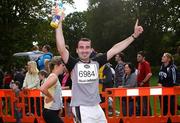 26 September 2009; Roger Conlon, from Rialto, Dublin, celebrates after competing in the Lifestyle Sports - adidas Dublin Half Marathon. Phoenix Park, Dublin. Picture credit: Tomas Greally / SPORTSFILE