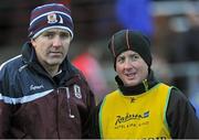 3 January 2016; Galway Manager, left, Kevin Walsh and Sligo Manager, Niall Carew. FBD Connacht League, Section B, Galway v Sligo. Tuam Stadium, Tuam, Co. Galway. Picture credit: Ray Ryan / SPORTSFILE