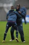 6 January 2016; Connacht's Niyi Adeolokun and Jack Carty, during squad training. Sportsground, Galway. Picture credit: David Maher / SPORTSFILE