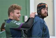 6 January 2016; Connacht's Finlay Bealham, left, and Aly Muldowney during squad training. Sportsground, Galway. Picture credit: David Maher / SPORTSFILE