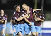 2 October 2009; James Chambers, right, Drogheda United, celebrates with team-mate Robbie Clarke after scoring his side's 1st goal. League of Ireland Premier Division, Drogheda United v Dundalk, United Park, Drogheda, Co. Louth. Photo by Sportsfile