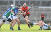 4 October 2009; Wayne McNamara, Adare, in action against Adrian Kirby, left, Pat Tobin, centre, and James Butler, Murroe Boher. Limerick County Senior Hurling Championship Semi Final, Adare v Murroe Boher, Gaelic Grounds, Limerick. Picture credit: Diarmuid Greene / SPORTSFILE