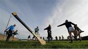 10 January 2016; Meath players warm up ahead of the match. Bord na Mona Walsh Cup, Group 3, Meath v Wexford, Páirc Tailteann, Navan, Co. Meath. Picture credit: Seb Daly / SPORTSFILE