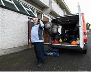 10 January 2016; Armagh kit man, Paddy McNamee arriving at the ground. Bank of Ireland Dr. McKenna Cup, Group C, Round 2, Monaghan v Armagh, St Tiernach's Park, Clones, Co. Monaghan. Picture credit: Philip Fitzpatrick / SPORTSFILE