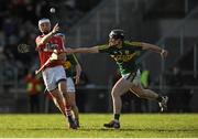 10 January 2016; Luke O'Farrell, Cork, in action against Bryan Murphy, Kerry. Munster Senior Hurling League, Round 2, Kerry v Cork, Mallow GAA Grounds, Mallow, Co. Cork. Picture credit: Eoin Noonan / SPORTSFILE