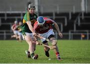 10 January 2016; Luke O'Farrell, Cork, in action against Bryan Murphy, Kerry. Munster Senior Hurling League, Round 2, Kerry v Cork, Mallow GAA Grounds, Mallow, Co. Cork. Picture credit: Eoin Noonan / SPORTSFILE