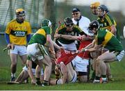 10 January 2016; Players from both teams during a coming together. Munster Senior Hurling League, Round 2, Kerry v Cork, Mallow GAA Grounds, Mallow, Co. Cork. Picture credit: Eoin Noonan / SPORTSFILE