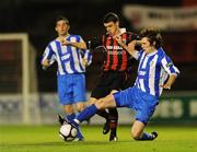 6 October 2009; Gary Burke, Bohemians, in action against Howard Beverland, Coleraine. Setanta Sports Cup, Bohemians v Coleraine, Dalymount Park, Dublin. Picture credit: Brendan Moran / SPORTSFILE