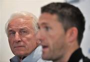 9 October 2009; Republic of Ireland manager Giovanni Trapattoni and captain Robbie Keane during a press conference ahead of their 2010 FIFA World Cup Qualifier against Italy on Saturday. Gannon Park, Malahide, Dublin. Picture credit: David Maher / SPORTSFILE