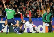 9 October 2009; Timoci Nagusa, Ulster, goes over for his side's first try. Heineken Cup, Pool 4, Round 1, Ulster v Bath, Ravenhill Park, Belfast, Co. Antrim. Photo by Sportsfile