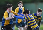 12 January 2016; Eoin Valentine, CBS Naas, is tackled by Oisin Cousins, Skerries Community College. Bank of Ireland Schools Fr. Godfrey Cup, Round 1, Skerries Community College v CBS Naas, Garda RFC, Westmanstown, Co. Dublin. Picture credit: Ramsey Cardy / SPORTSFILE