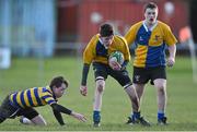 12 January 2016; Lorcan Mooney, CBS Naas, in action against Gareth Horan, Skerries Community College. Bank of Ireland Schools Fr. Godfrey Cup, Round 1, Skerries Community College v CBS Naas, Garda RFC, Westmanstown, Co. Dublin. Picture credit: Ramsey Cardy / SPORTSFILE