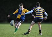 12 January 2016; Ben Noone, CBS Naas, in action against Donal Cotter, Skerries Community College. Bank of Ireland Schools Fr. Godfrey Cup, Round 1, Skerries Community College v CBS Naas, Garda RFC, Westmanstown, Co. Dublin. Picture credit: Ramsey Cardy / SPORTSFILE