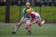 17 January 2016; Davy Glennon, Galway, in action against Shane Power, Westmeath. Bord na Mona Walsh Cup Group 4, Westmeath v Galway. St. Loman's, Mullingar, Co. Westmeath. Photo by Sportsfile