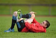 19 January 2016; Munster's Tommy O'Donnell stretches before squad training. University of Limerick, Limerick. Picture credit: Diarmuid Greene / SPORTSFILE