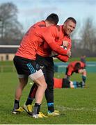 19 January 2016; Munster's Conor Murray and Keith Earls during squad training. University of Limerick, Limerick. Picture credit: Diarmuid Greene / SPORTSFILE