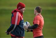 19 January 2016; Munster head coach Anthony Foley in conversation with Andrew Conway during squad training. University of Limerick, Limerick. Picture credit: Diarmuid Greene / SPORTSFILE