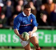 16 February 2001; Rida Jaouher of France during the U21 Rugby International match between Ireland and France at Templeville Road in Dublin. Photo by Brendan Moran/Sportsfile