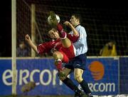 23 February 2001; Michael Holt of St Patrick's Athletic in action against Eoin Heary of Shelbourne during the Eircom League Premier Division match between St Patrick's Athletic and Shelbourne at Richmond Park in Dublin. Photo by David Maher/Sportsfile