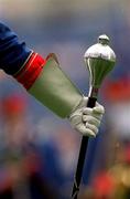 10 September 2000; A detailed view of a batton held by a member of the Artane Boys Band prior to the All-Ireland Minor Hurling Championship Final between Cork and Galway at Croke Park in Dublin. Photo by Damien Eagers/Sportsfile