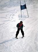 8 March 2001; Cormac Maguire, from Ballinteer, Dublin, competes in his Division of the Novice Downhill Skiing Final during the 2001 Special Olympics World Winter Games at the Alyeska Ski Resort in Anchorage, Alaska, USA. Photo by Ray McManus/Sportsfile