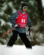 8 March 2001; Jim Nugent, from Keady, Armagh, competes in the Novice Downhill Skiing Final during the 2001 Special Olympics World Winter Games at the Alyeska Ski Resort in Anchorage, Alaska, USA. Photo by Ray McManus/Sportsfile